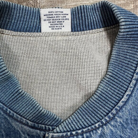 Men’s Campfyre Bomber Jacket Size XXL LA Loving Snap Up Denim Varsity Jacket - Picture 9 of 12